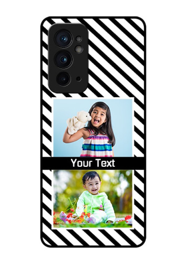 OnePlus 9RT 5G Photo Printing on Glass Case - Black And White Stripes Design