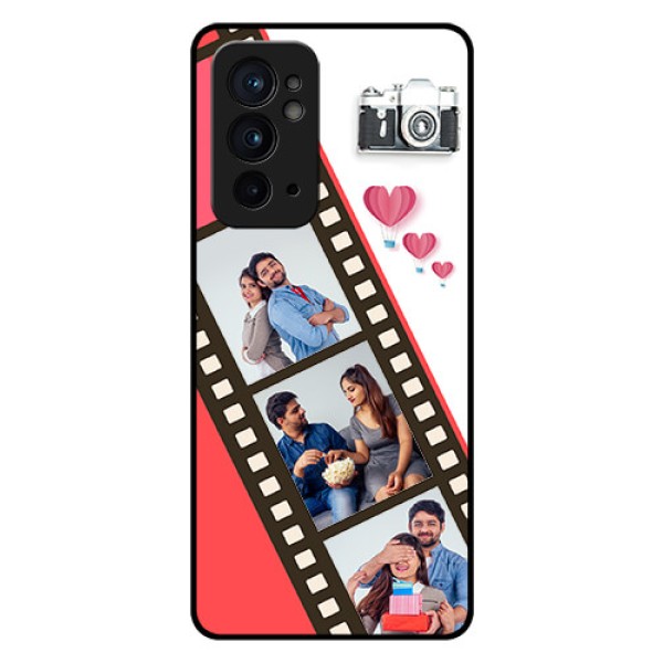 OnePlus 9RT 5G Personalized Glass Phone Case - 3 Image Holder with Film Reel