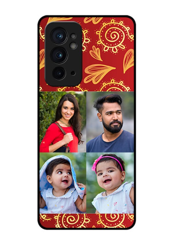 OnePlus 9RT 5G Photo Printing on Glass Case - 4 Image Traditional Design