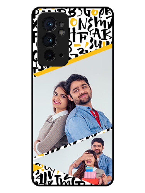 Custom OnePlus 9RT 5G Custom Glass Mobile Case - Letters Pattern Design
