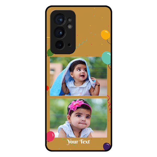 OnePlus 9RT 5G Personalized Glass Phone Case - Image Holder with Birthday Celebrations Design OnePlus 9RT 5G Personalized Glass Phone Case - Image Holder with Birthday Celebrations Design
