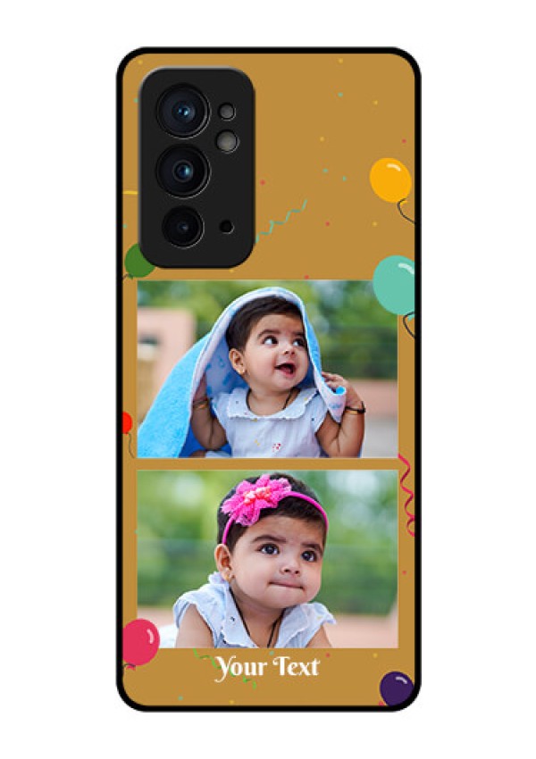 OnePlus 9RT 5G Personalized Glass Phone Case - Image Holder with Birthday Celebrations Design