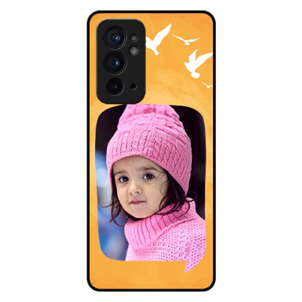 OnePlus 9RT 5G Personalized Glass Phone Case - Water Color Design with Bird Icons OnePlus 9RT 5G Personalized Glass Phone Case - Water Color Design with Bird Icons