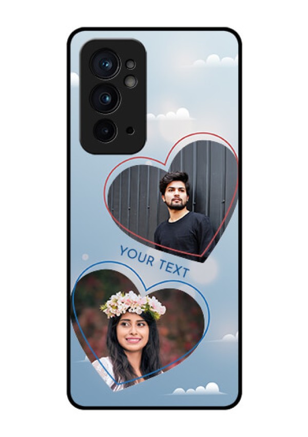 OnePlus 9RT 5G Custom Glass Mobile Case - Blue Color Couple Design