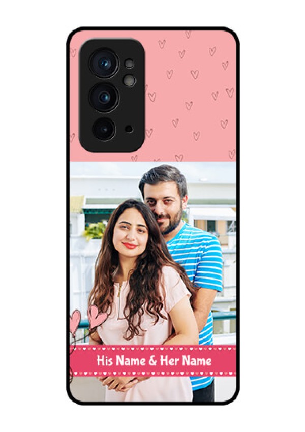 OnePlus 9RT 5G Personalized Glass Phone Case - Love Design Peach Color