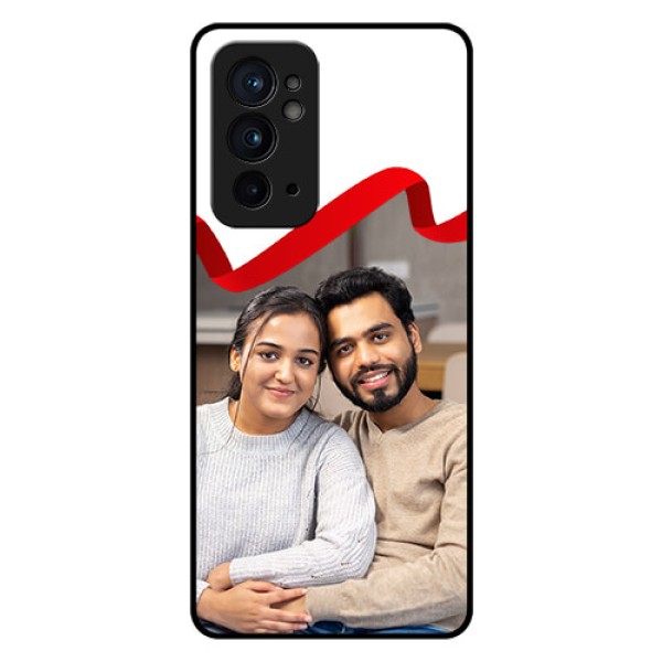 OnePlus 9RT 5G Photo Printing on Glass Case - Red Ribbon Frame Design