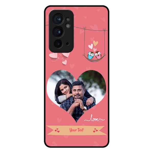 OnePlus 9RT 5G Personalized Glass Phone Case - Peach Color Love Design OnePlus 9RT 5G Personalized Glass Phone Case - Peach Color Love Design