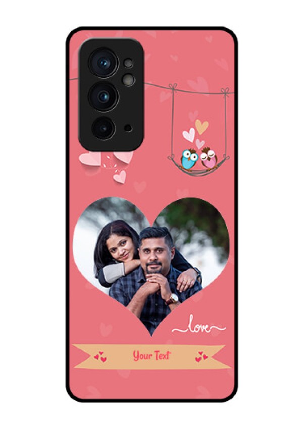 OnePlus 9RT 5G Personalized Glass Phone Case - Peach Color Love Design