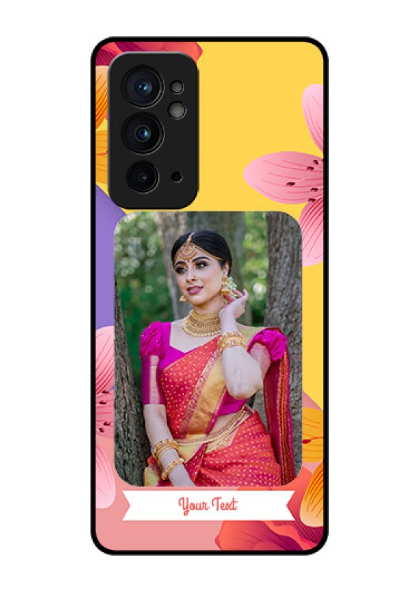 OnePlus 9RT 5G Custom Glass Mobile Case - 3 Image With Vintage Floral Design