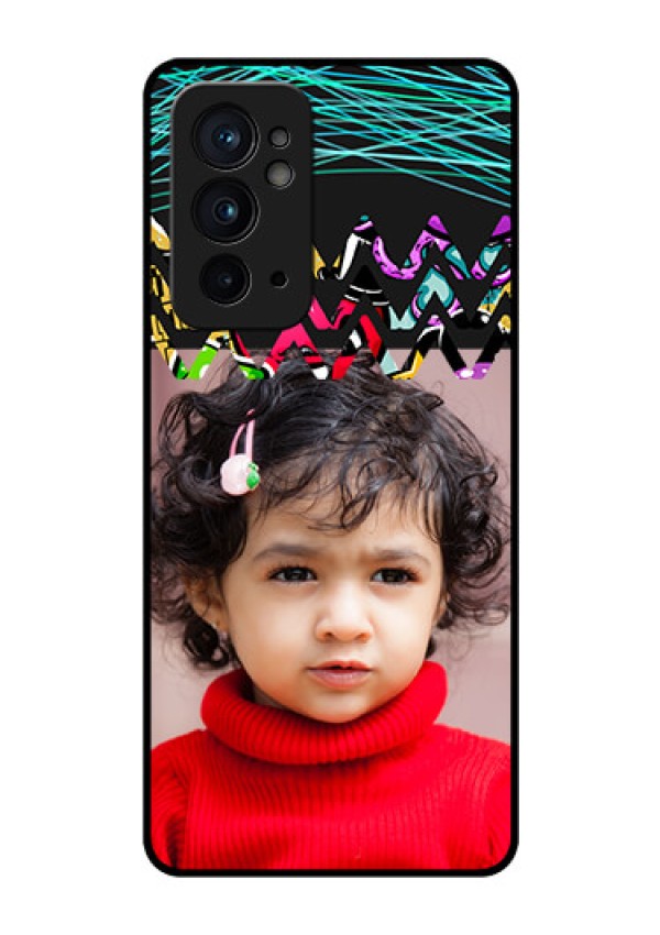 OnePlus 9RT 5G Personalized Glass Phone Case - Neon Abstract Design