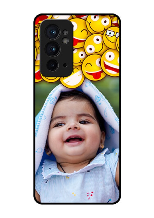 OnePlus 9RT 5G Custom Glass Mobile Case - with Smiley Emoji Design