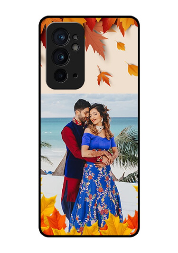 OnePlus 9RT 5G Photo Printing on Glass Case - Autumn Maple Leaves Design