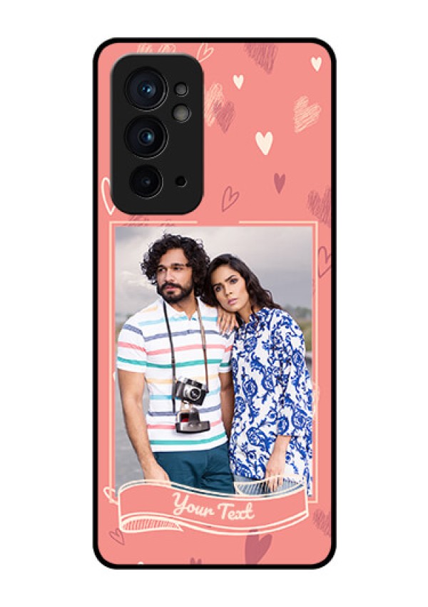 OnePlus 9RT 5G Custom Glass Phone Case - Love doodle art Design