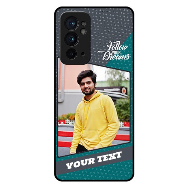 OnePlus 9RT 5G Personalized Glass Phone Case - Background Pattern Design with Quote