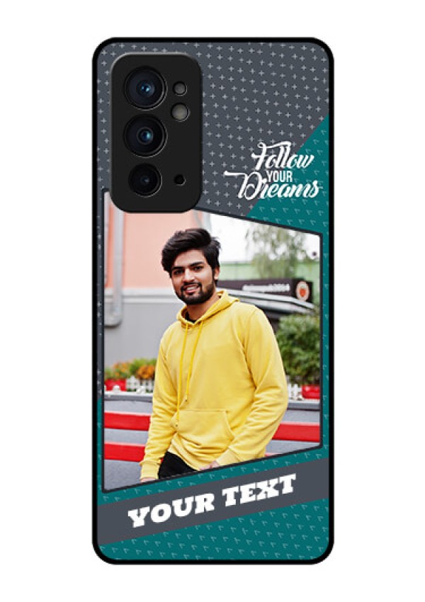 OnePlus 9RT 5G Personalized Glass Phone Case - Background Pattern Design with Quote