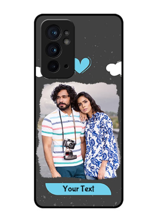 OnePlus 9RT 5G Custom Glass Phone Case - Splashes with love doodles Design