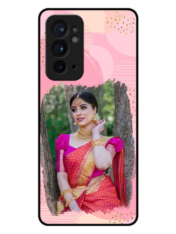 Custom OnePlus 9RT 5G Personalized Glass Phone Case - Gold Glitter Splash Design