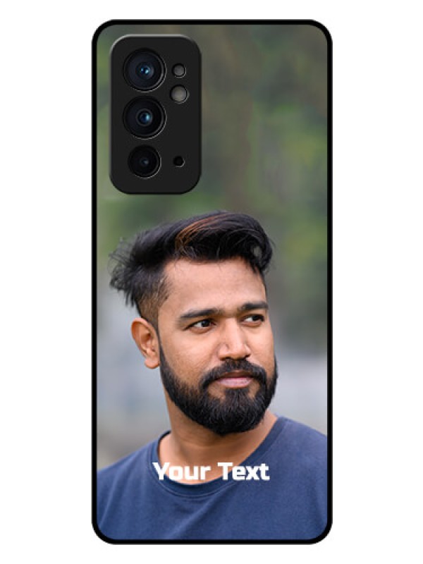 Custom OnePlus 9RT 5G Glass Mobile Cover: Photo with Text