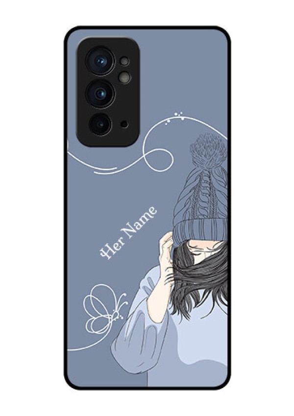 OnePlus 9RT 5G Custom Glass Mobile Case - Girl in winter outfit Design