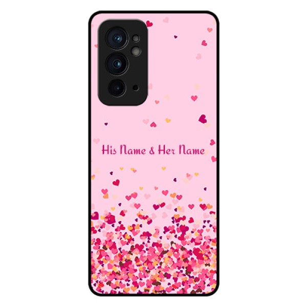 OnePlus 9RT 5G Photo Printing on Glass Case - Floating Hearts Design OnePlus 9RT 5G Photo Printing on Glass Case - Floating Hearts Design