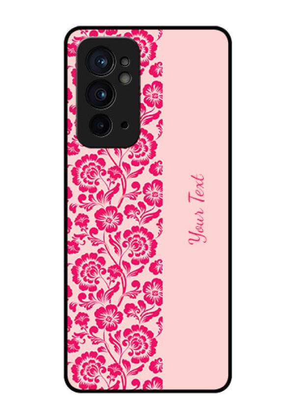 OnePlus 9RT 5G Custom Glass Phone Case - Attractive Floral Pattern Design