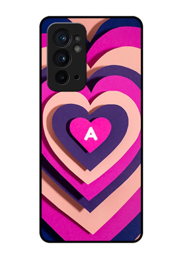 OnePlus 9RT 5G Custom Glass Mobile Case - Cute Heart Pattern Design
