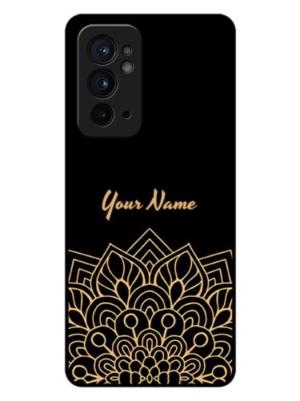 Custom OnePlus 9RT 5G Custom Glass Phone Case - Golden mandala Design