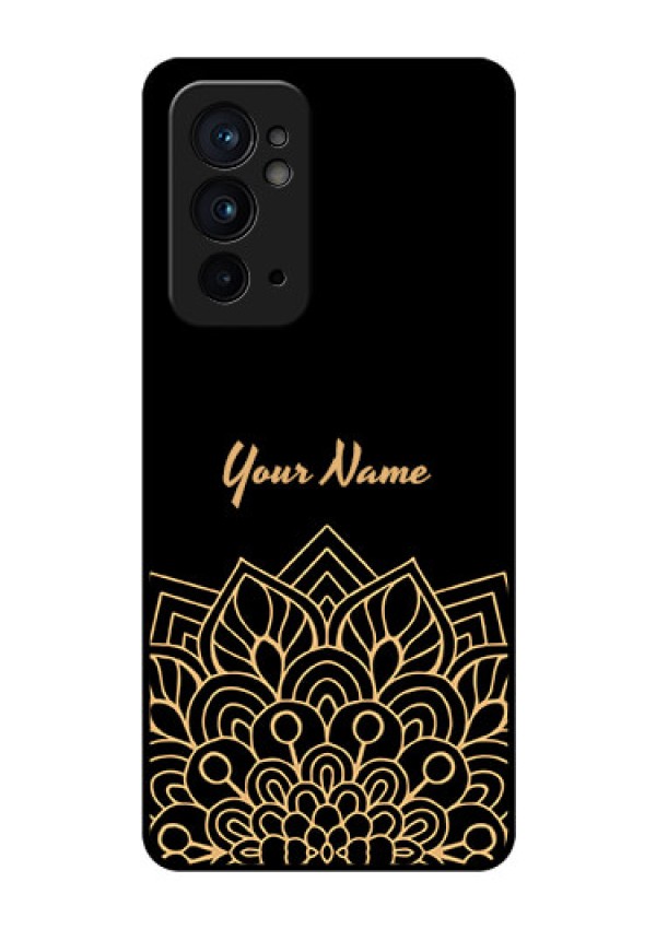 OnePlus 9RT 5G Custom Glass Phone Case - Golden mandala Design