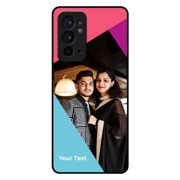 OnePlus 9RT 5G Custom Glass Mobile Case - Stacked Triple colour Design OnePlus 9RT 5G Custom Glass Mobile Case - Stacked Triple colour Design