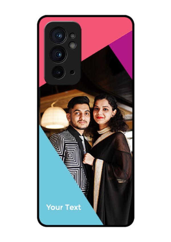 OnePlus 9RT 5G Custom Glass Mobile Case - Stacked Triple colour Design