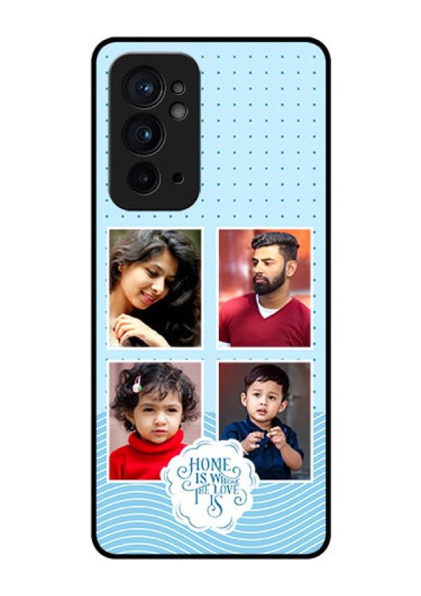 OnePlus 9RT 5G Custom Glass Phone Case - Cute love quote with 4 pic upload Design