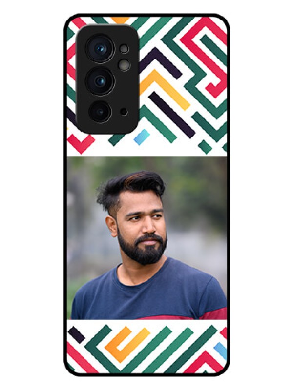 Custom OnePlus 9RT 5G Personalized Glass Phone Case - Colorful Maze Pattern Design