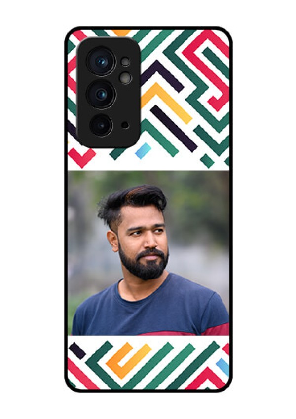 OnePlus 9RT 5G Personalized Glass Phone Case - Colorful Maze Pattern Design