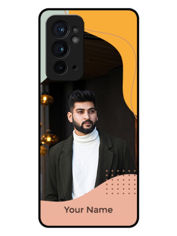 Custom OnePlus 9RT 5G Personalized Glass Phone Case - Tri-coloured overlay design