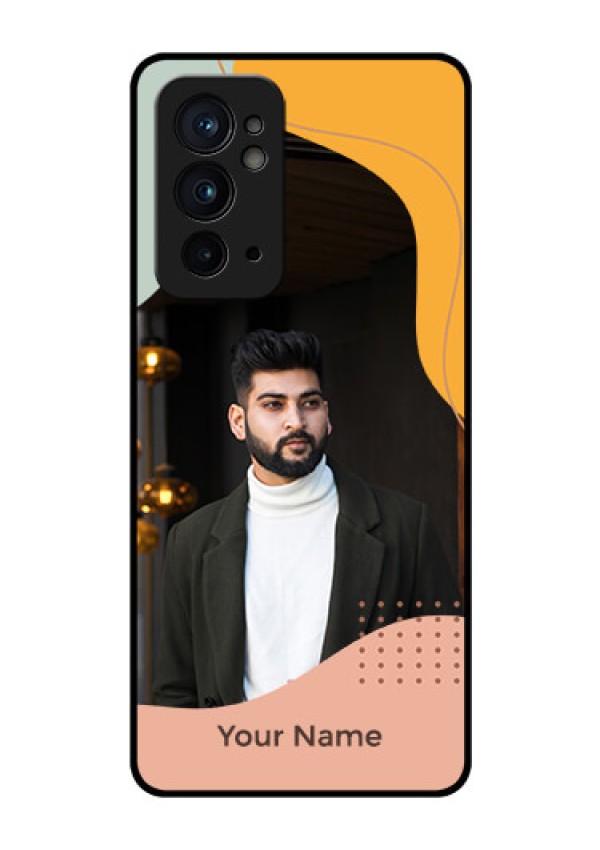 OnePlus 9RT 5G Personalized Glass Phone Case - Tri-coloured overlay design