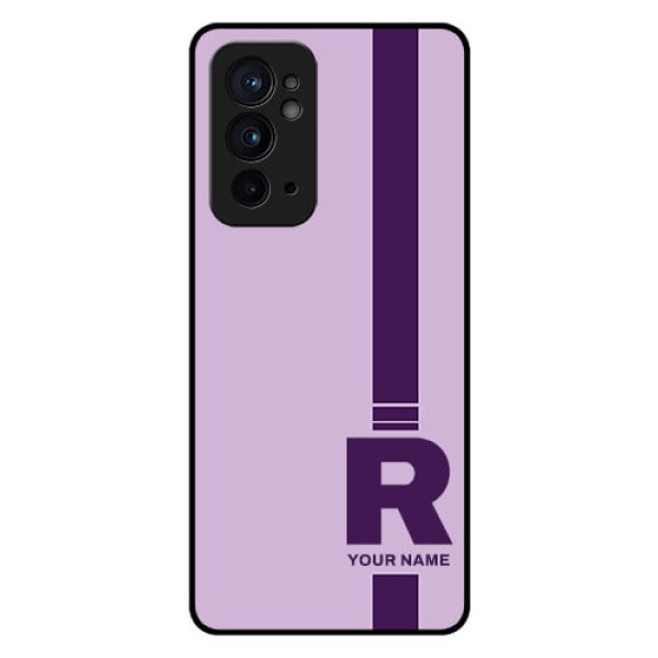OnePlus 9RT 5G Photo Printing on Glass Case - Simple dual tone stripe with name Design OnePlus 9RT 5G Photo Printing on Glass Case - Simple dual tone stripe with name Design