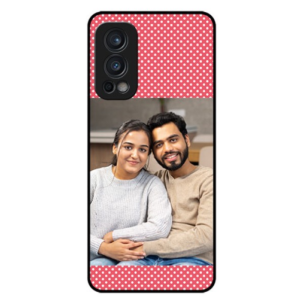 Oneplus Nord 2 5G Custom Glass Phone Case  - White Dotted Design