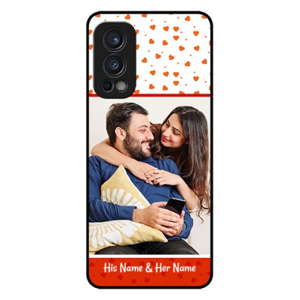 Oneplus Nord 2 5G Custom Glass Phone Case - Orange Love Symbol Design Oneplus Nord 2 5G Custom Glass Phone Case - Orange Love Symbol Design
