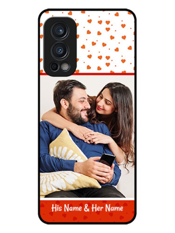 Custom Oneplus Nord 2 5G Custom Glass Phone Case  - Orange Love Symbol Design
