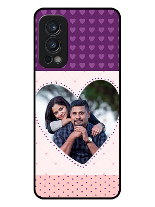 Custom Oneplus Nord 2 5G Custom Glass Phone Case  - Violet Love Dots Design