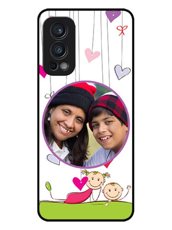 Custom Oneplus Nord 2 5G Photo Printing on Glass Case  - Cute Kids Phone Case Design
