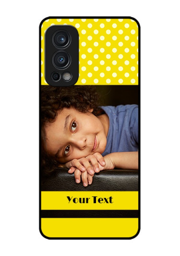 Oneplus Nord 2 5G Custom Glass Phone Case  - Bright Yellow Case Design
