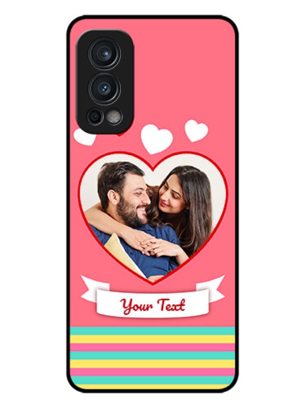 Custom Oneplus Nord 2 5G Photo Printing on Glass Case  - Love Doodle Design