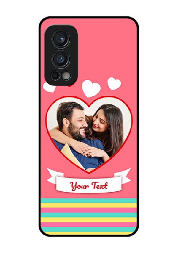 Oneplus Nord 2 5G Photo Printing on Glass Case  - Love Doodle Design