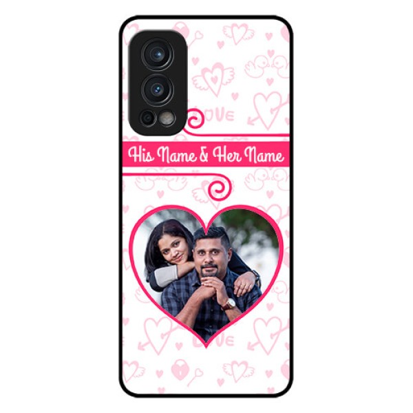 Oneplus Nord 2 5G Personalized Glass Phone Case  - Heart Shape Love Design