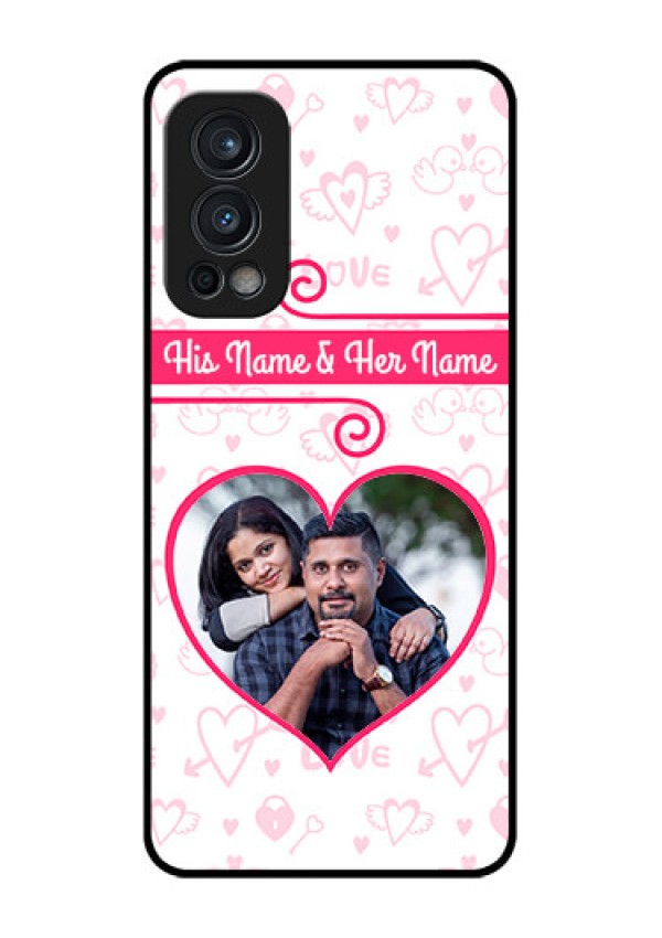 Oneplus Nord 2 5G Personalized Glass Phone Case  - Heart Shape Love Design