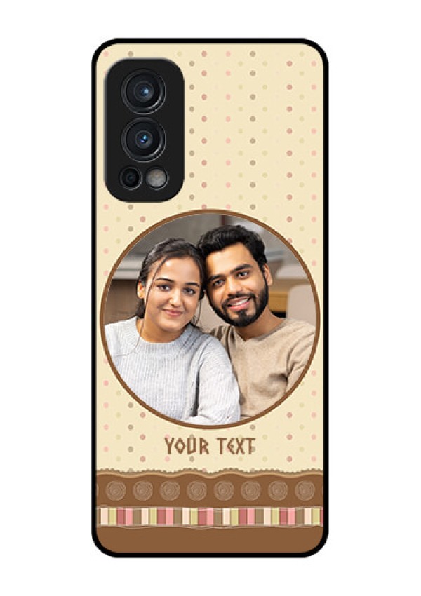 Oneplus Nord 2 5G Custom Glass Mobile Case  - Brown Dotted Mobile Case Design