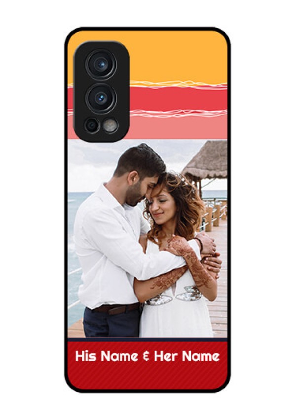 Oneplus Nord 2 5G Custom Glass Mobile Case  - Colorful Case Design