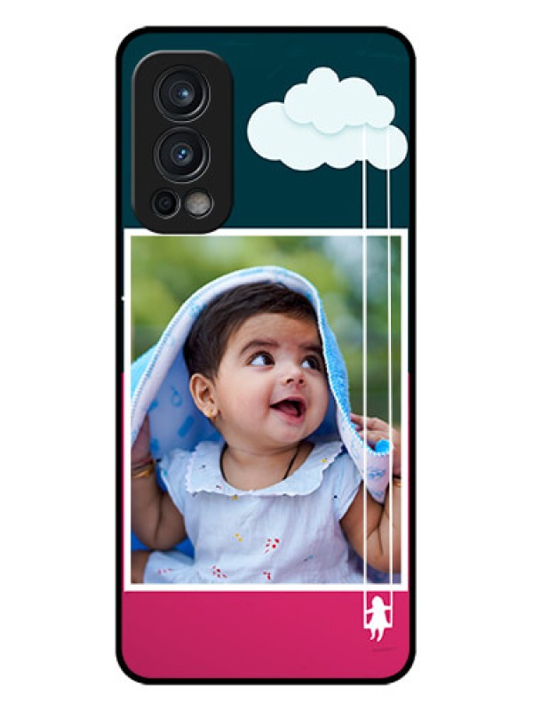 Custom Oneplus Nord 2 5G Custom Glass Phone Case  - Cute Girl with Cloud Design