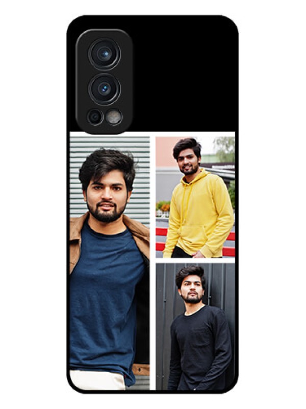 Custom Oneplus Nord 2 5G Photo Printing on Glass Case  - Upload Multiple Picture Design